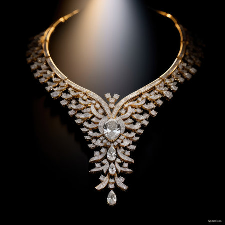 Elegant Diamond Necklace, Elegant jewelry, gemstones.の素材
