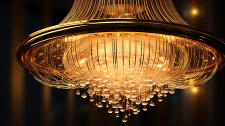 Modern luxury chandeliers, Close up of a beautiful crystal chandelier Beautiful chandelier. luxury expensive chandelier hanging under ceiling.の素材