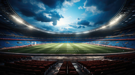 Football stadium with seat.の素材