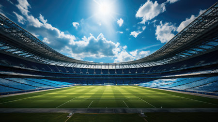 Empty Football stadium with seats.の素材