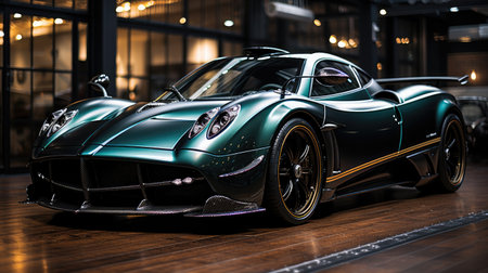 Luxury supercar sports car on street.の素材