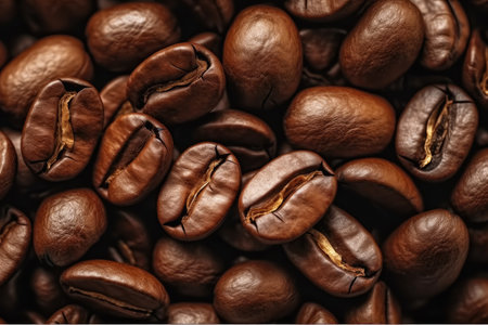 Roasted coffee beans background.の素材