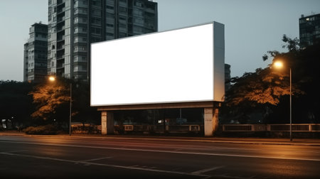 Banner billboard mockup for advertising in city.の素材