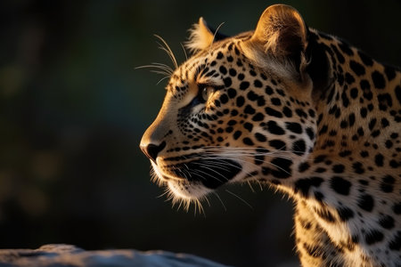Side view portrait of Leopard.の素材