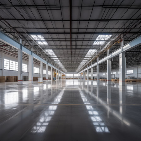Clean Industrial Warehouse, Logistics and shipping management center.の素材