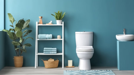 Ceramic toilet bowl in the bathroom.の素材