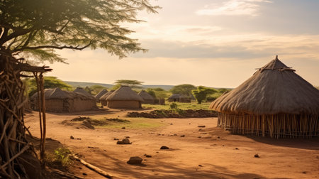 Tribe village in Ethiopia.の素材