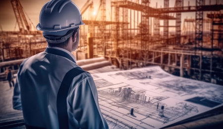 Engineer or architect are working at construction site, Construction concept.の素材
