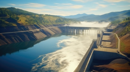 Hydroelectric dam, Sustainable and clean energy.の素材