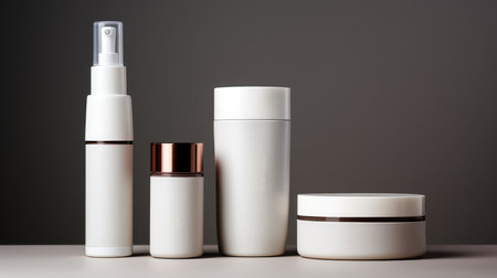 Cosmetic bottles skin care, Package perfume lotion, Products branding mockup.の素材