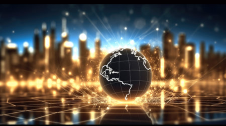 Data analysis of financial and banking, Business and economic growth on global business network.の素材