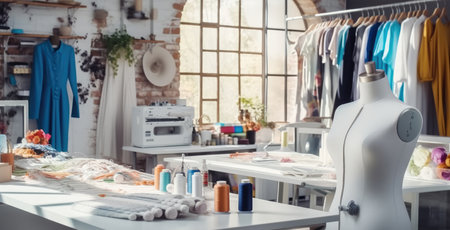 A tools and equipment of the fashion design in workshop.の素材