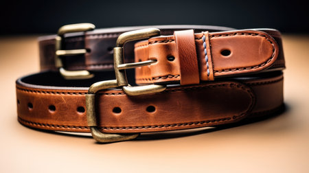 Brown reversible belt, Handcrafted leather belts.の素材