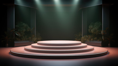 Sales product podium, Product stage mockup with spotlight.の素材