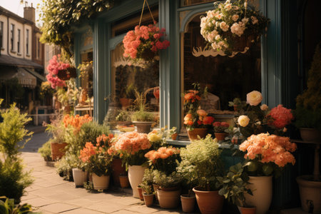 Outside a flower shop.の素材