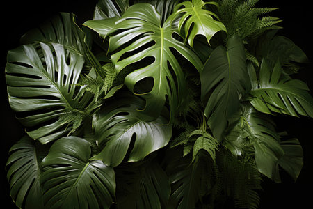 Tropical plants in a bundle together, Tropical leaves.の素材