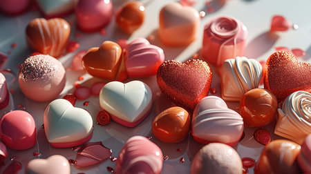 Modern gradient Valentine's theme, Top view. Generative AI.の素材