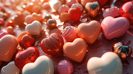 Modern gradient Valentine's theme, Top view. Generative AI.の素材