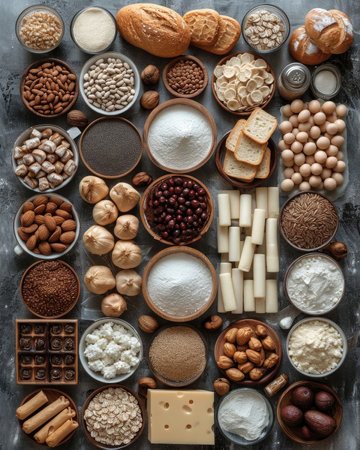 Baker in the style of knolling. Generative AI.の素材