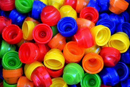 Background with caps of various colorsの写真素材