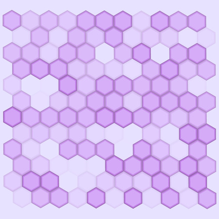 Geometric pattern with hexagons is pictured with lilac tones in the honeycomb.のイラスト素材