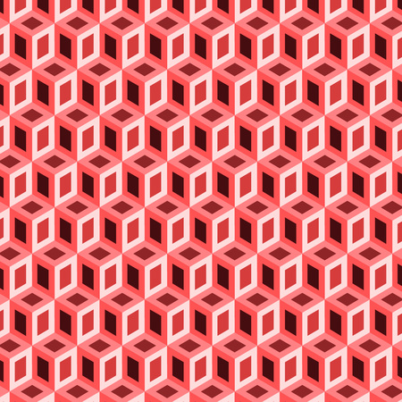 Geometric shape from red cubes vector imageのイラスト素材