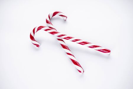 Christmas concept. Christmas candy on a white background. Traditional christmas sweets.の写真素材