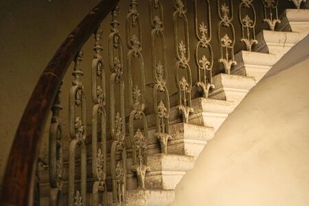 Fragment of an old staircase in an old house.の写真素材