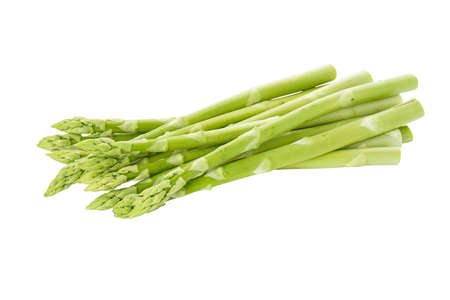 Fresh green asparagus isolated on white background.の写真素材