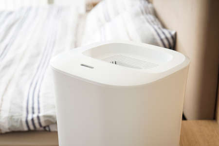 Modern humidifier in the bedroom. Closeup.の写真素材