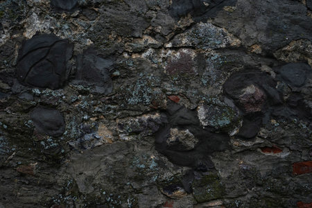 Old wall with rough masonry. close-up.