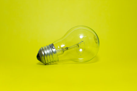 light bulb isolated on yellow background