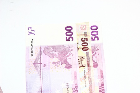500 Euro with Forintの写真素材