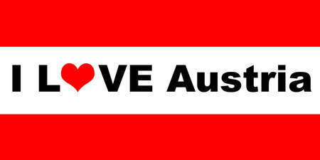 Austria flag i love austriaの写真素材