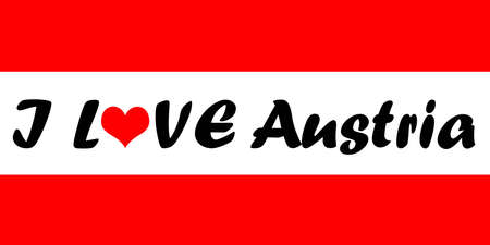Austria flag i love austriaの写真素材
