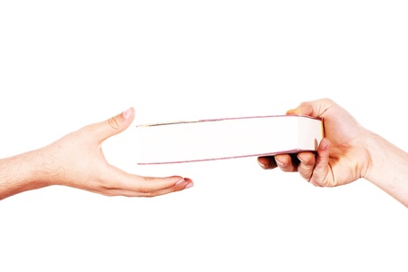 hand holds the bibleの写真素材