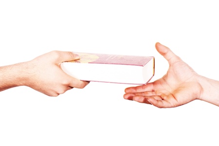 hand holds the bibleの写真素材