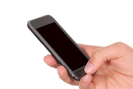 hand holding mobile の写真素材