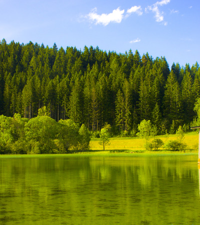 the wonderful lake in Mariazell in Austriaの写真素材