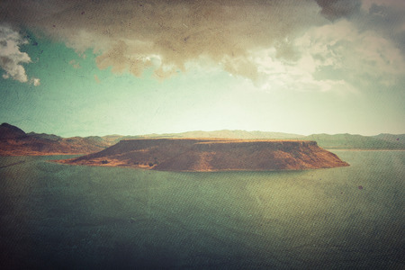 Lake archaeological Site of Sillustani near Puno in Peruの写真素材