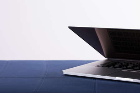 yoga mat with laptop computer ready for an online class or classes. Â© Michele Agostinis / Visualbrand Photographyの写真素材