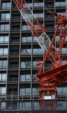 The massive red crane at work in Tokyo Japan on July 20, 2020のeditorial素材