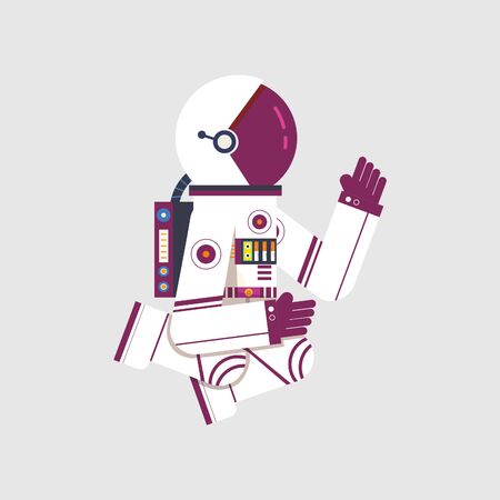 Vector illustration of flying astronaut cartoonのイラスト素材