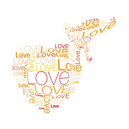 Heart and love birdのイラスト素材