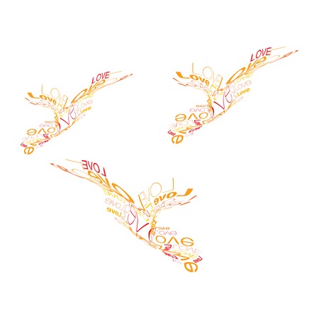 Love birds was created with typographic designのイラスト素材