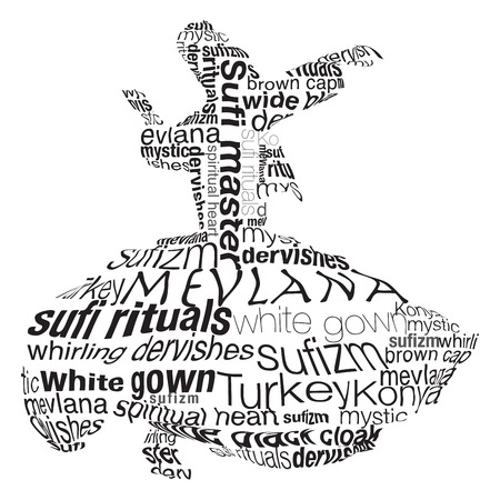 Whirling dervish was created with typographic designのイラスト素材