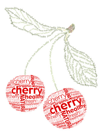 Cherry fruit shapes from lettersのイラスト素材