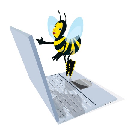 bee - laptopのイラスト素材