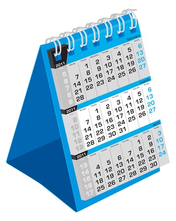March-Desk calendar 2011, week starts Mondayのイラスト素材