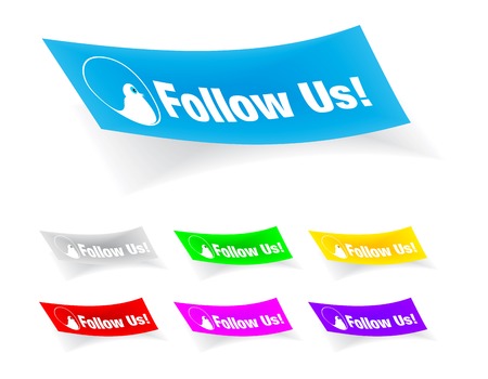 Follow us icon on the stickerのイラスト素材